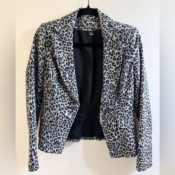 White House Black Market Jackets & Blazers - White House Black Market Black and Gray Leopard Blazer